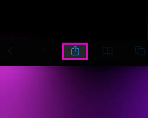 Tap the 'Share' icon located at the bottom of your screen
